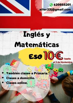 Clases particulares: Inglés y apoyo escolar. Online.