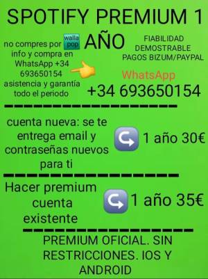 Spotify premium 1 año